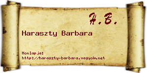 Haraszty Barbara névjegykártya